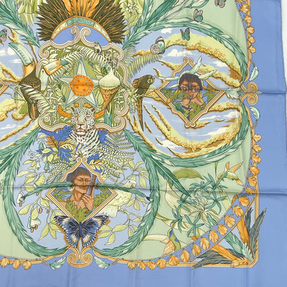 Hermes Scarf Carre 90 Amazonia Silk 100% Blue — view 3