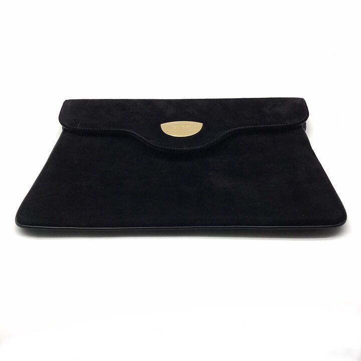 Gucci Logo Suede Vintage Clutch Black — view 3