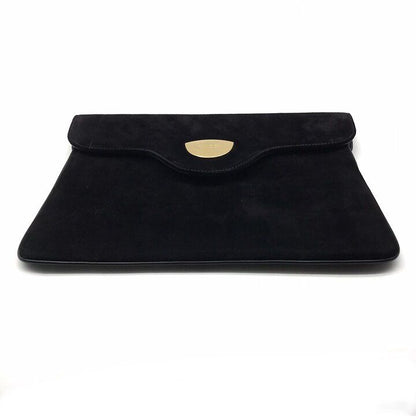 Gucci Logo Suede Vintage Clutch Black — view 3