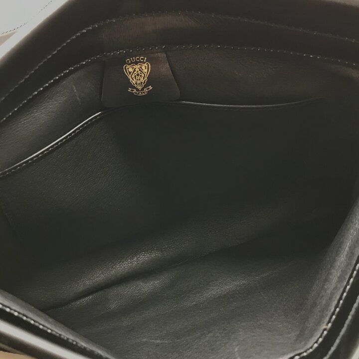 Gucci Logo Suede Vintage Clutch Black — view 6
