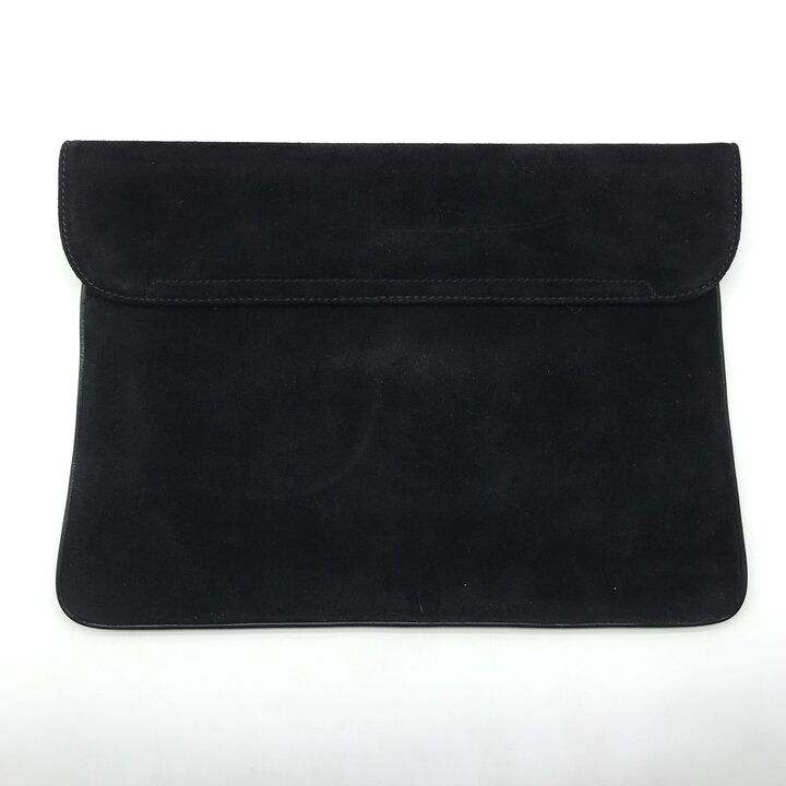 Gucci Logo Suede Vintage Clutch Black — view 2