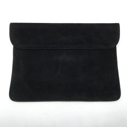 Gucci Logo Suede Vintage Clutch Black — view 2