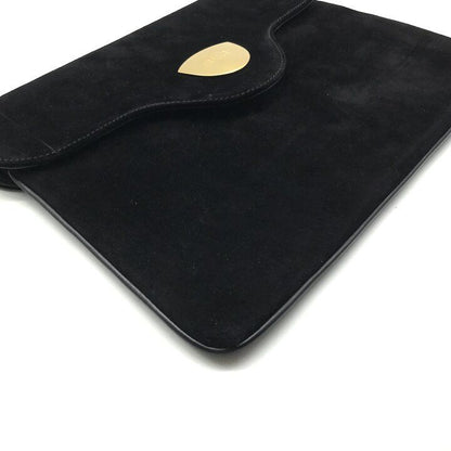 Gucci Logo Suede Vintage Clutch Black — view 5