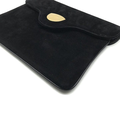 Gucci Logo Suede Vintage Clutch Black — view 4