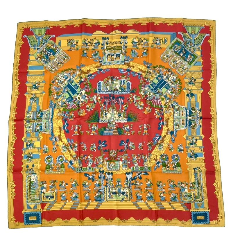 Hermes Scarf Carre 90 Astres Et Soleils Celestial Bodies and Sun Multicolor Silk