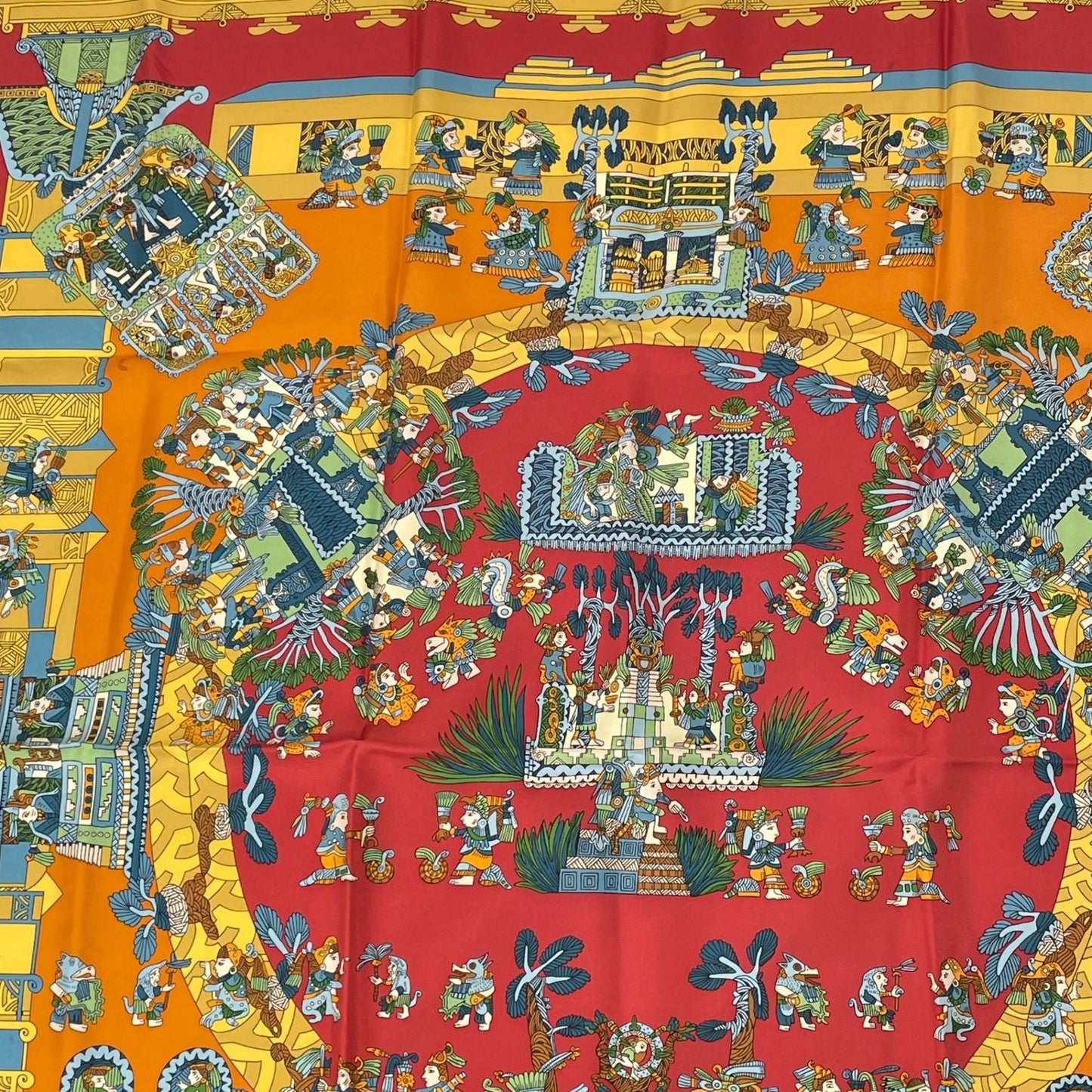 Hermes Scarf Carre 90 Astres Et Soleils Celestial Bodies and Sun Multicolor Silk — view 3