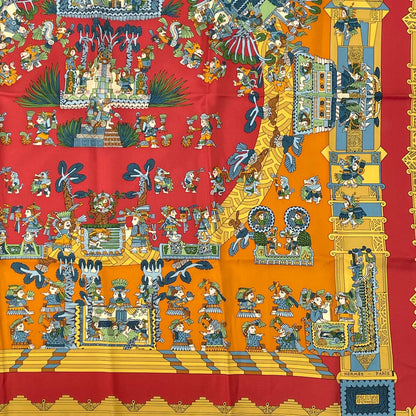 Hermes Scarf Carre 90 Astres Et Soleils Celestial Bodies and Sun Multicolor Silk — view 4