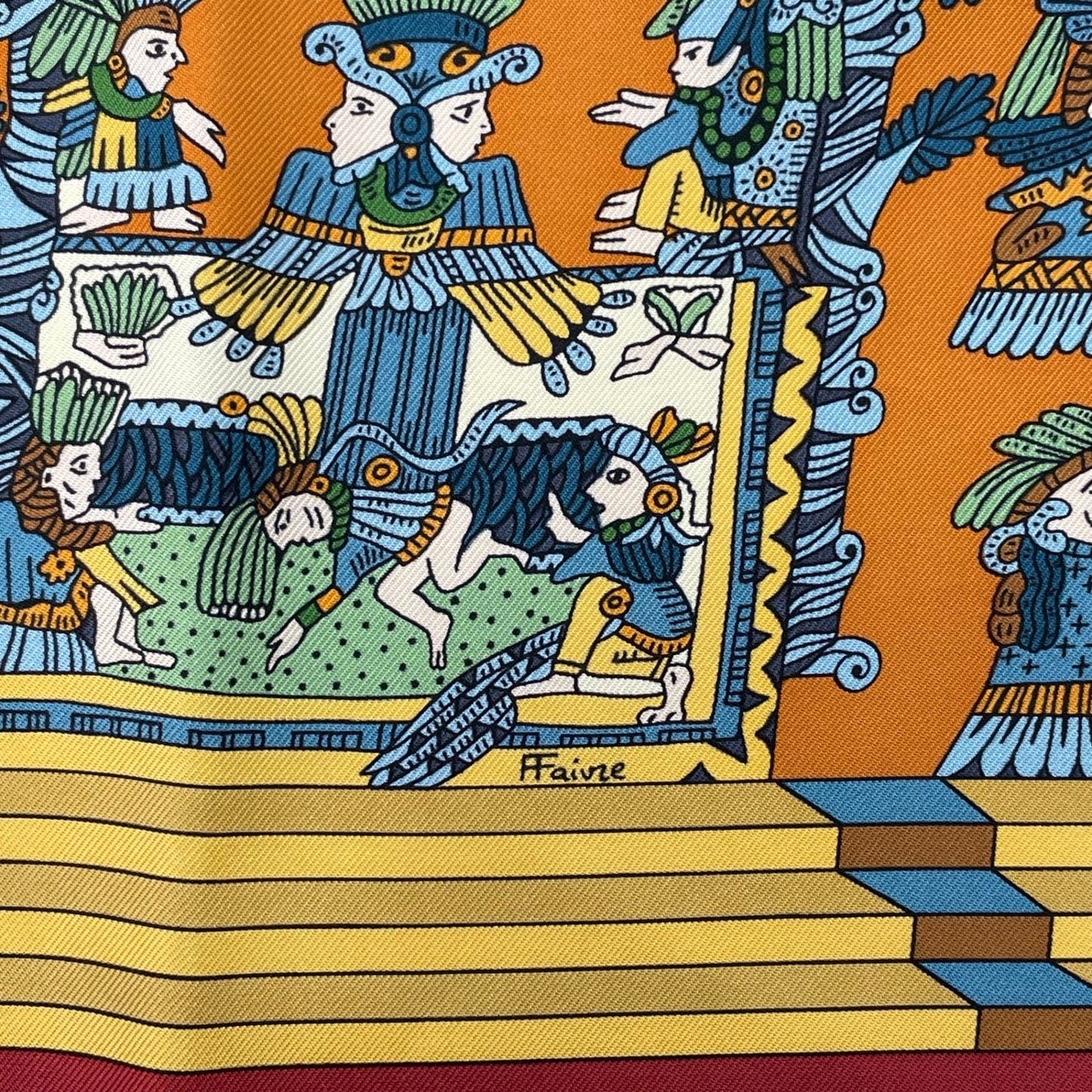 Hermes Scarf Carre 90 Astres Et Soleils Celestial Bodies and Sun Multicolor Silk — view 6