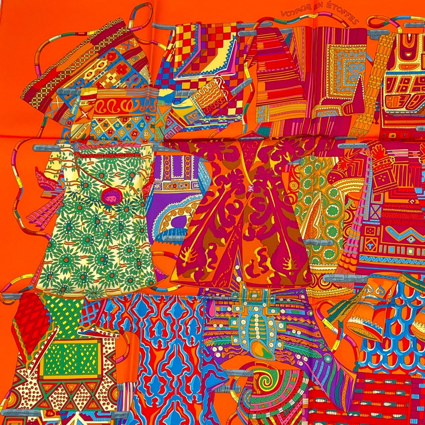 Hermes Scarf Carre 90 Voyage en Etoffes a Journey Through the World's Fabrics — view 2