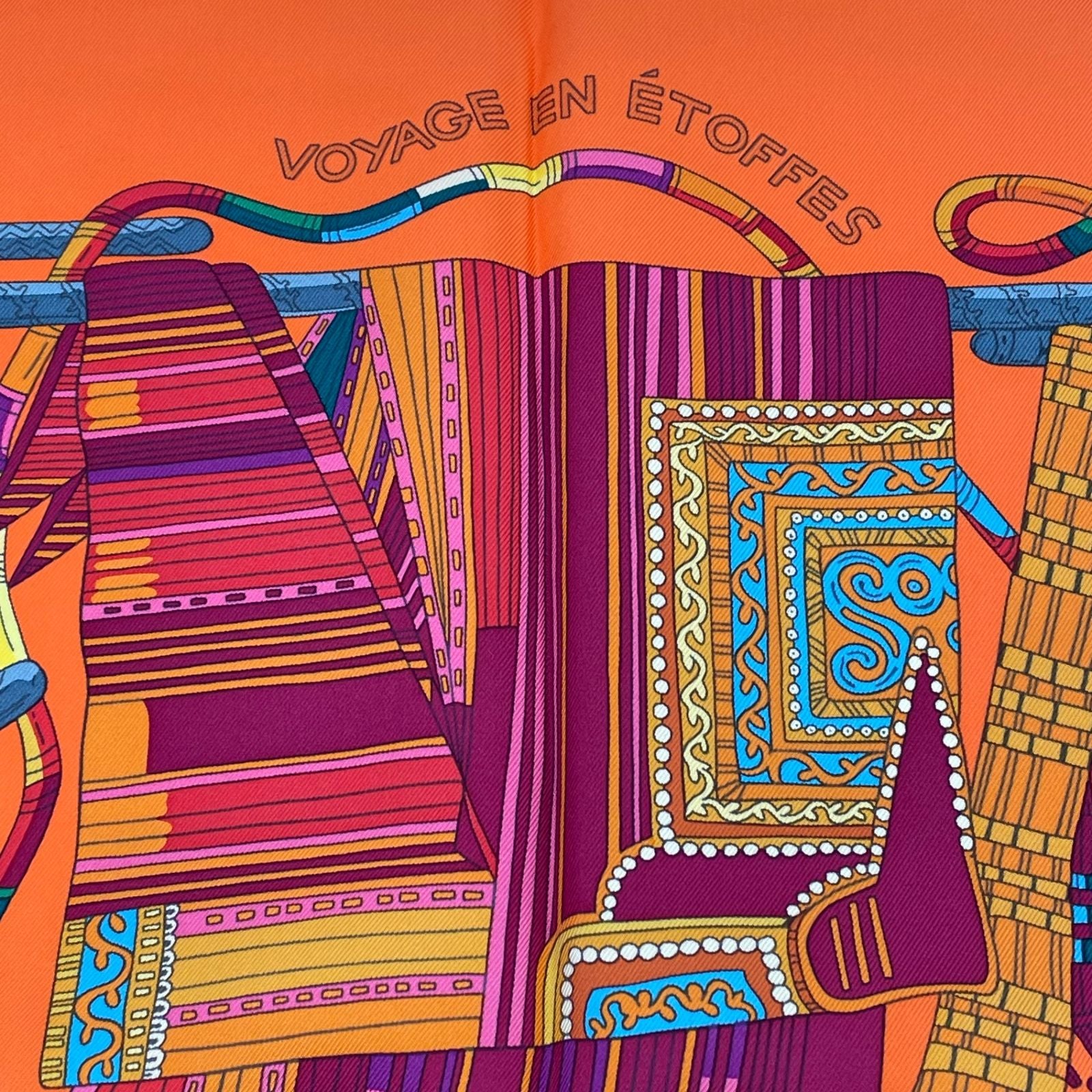 Hermes Scarf Carre 90 Voyage en Etoffes a Journey Through the World's Fabrics — view 6