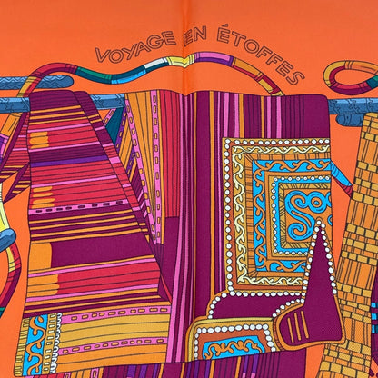 Hermes Scarf Carre 90 Voyage en Etoffes a Journey Through the World's Fabrics — view 6