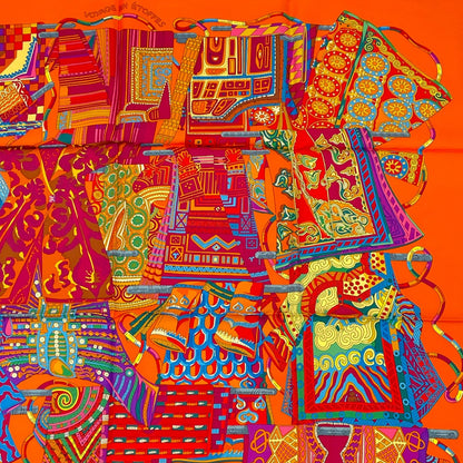 Hermes Scarf Carre 90 Voyage en Etoffes a Journey Through the World's Fabrics — view 3