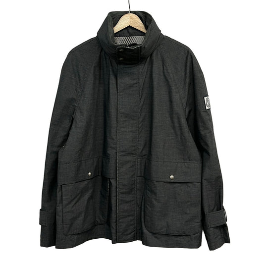 Moncler Jacket 3 L Dark Gray Long Sleeve Zip Up Built in Hood Spring Autumn