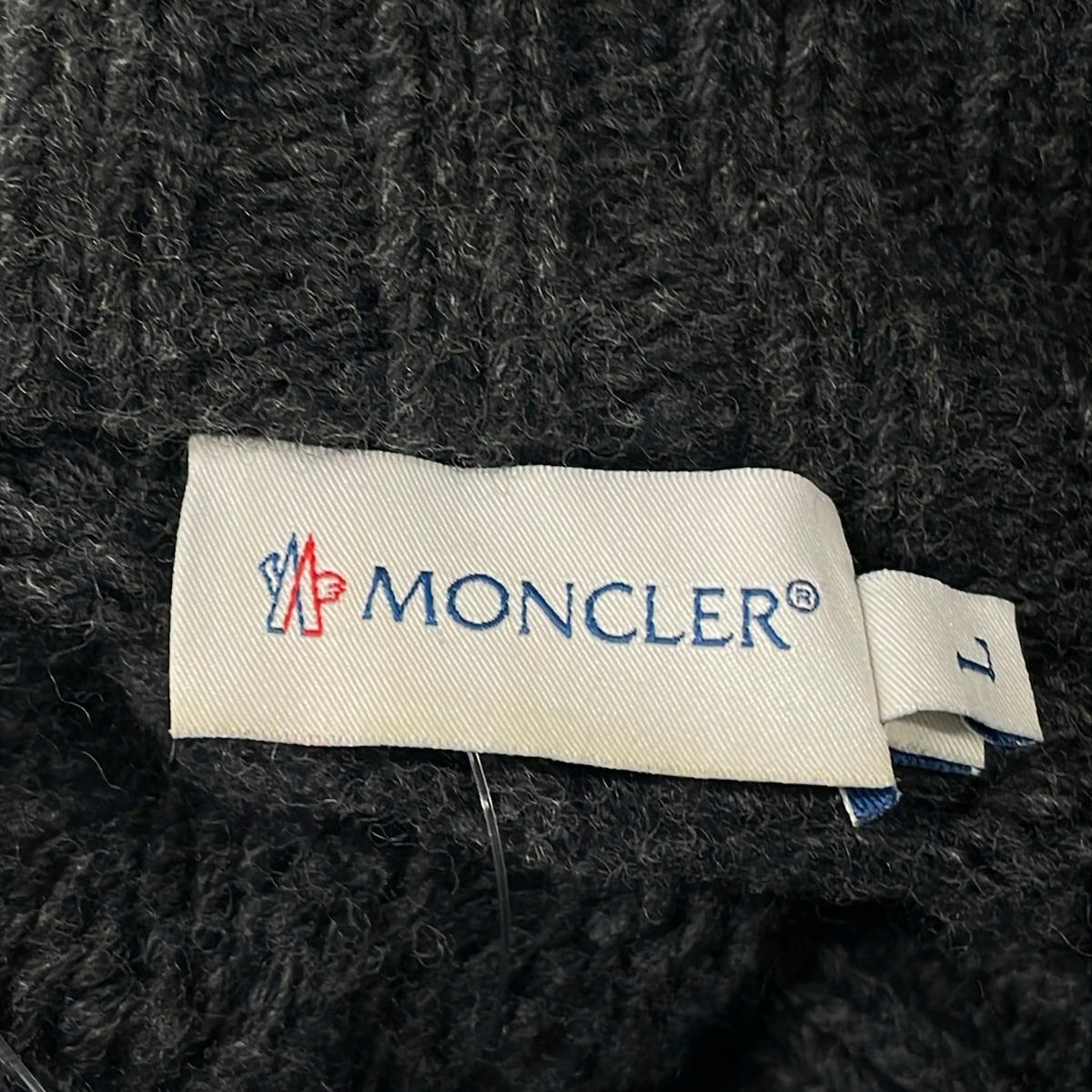Moncler Long Sleeve Sweater L Maglione Tricot Ciclista Dark Gray Turtleneck — view 3