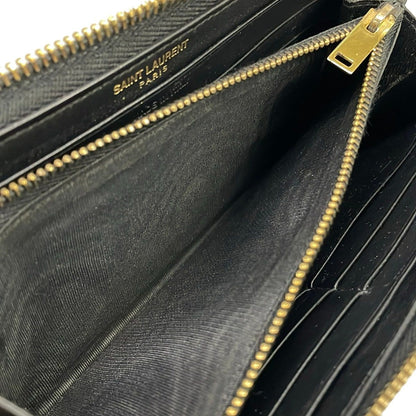 Saint Laurent Paris Wallet Black Zip Around Leather — view 4
