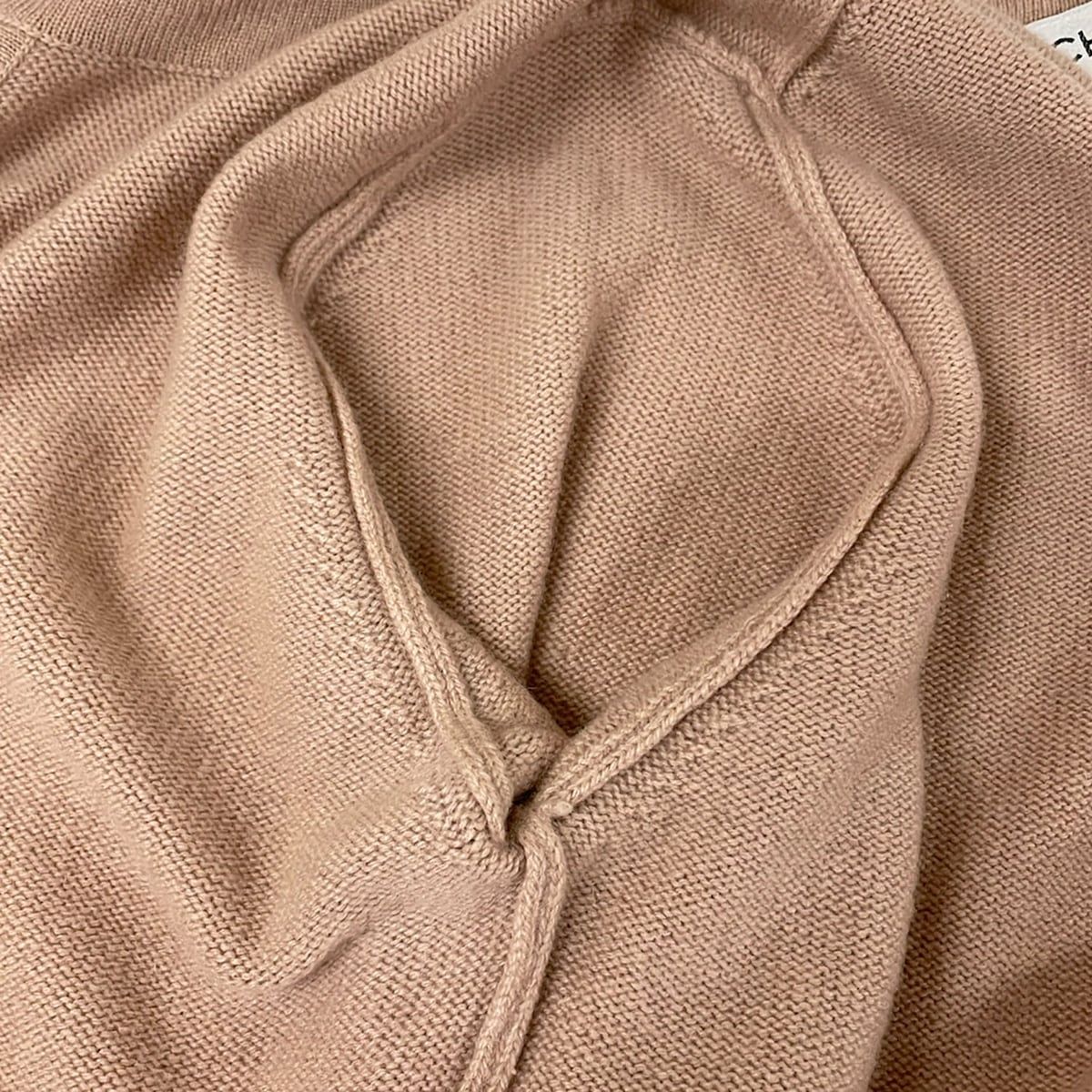 Chanel Cardigan 38 M Pink Beige Red Chain Cashmere — view 8