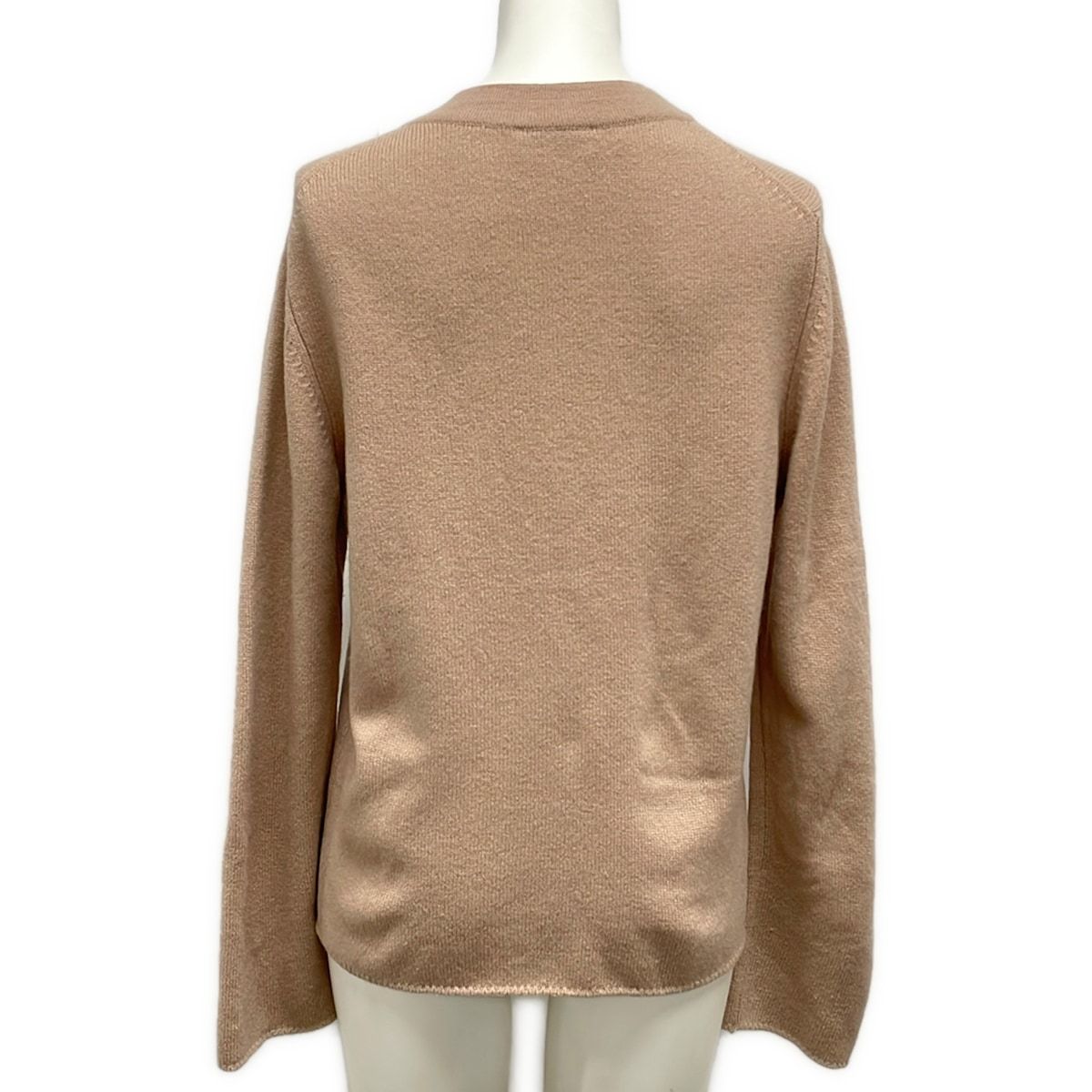 Chanel Cardigan 38 M Pink Beige Red Chain Cashmere — view 2