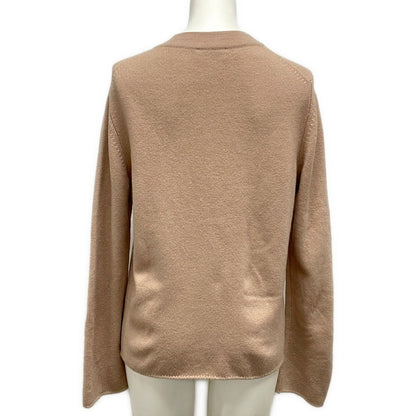 Chanel Cardigan 38 M Pink Beige Red Chain Cashmere — view 2