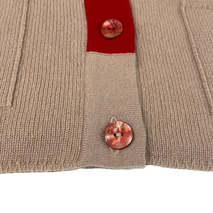 Chanel Cardigan 38 M Pink Beige Red Chain Cashmere — view 9