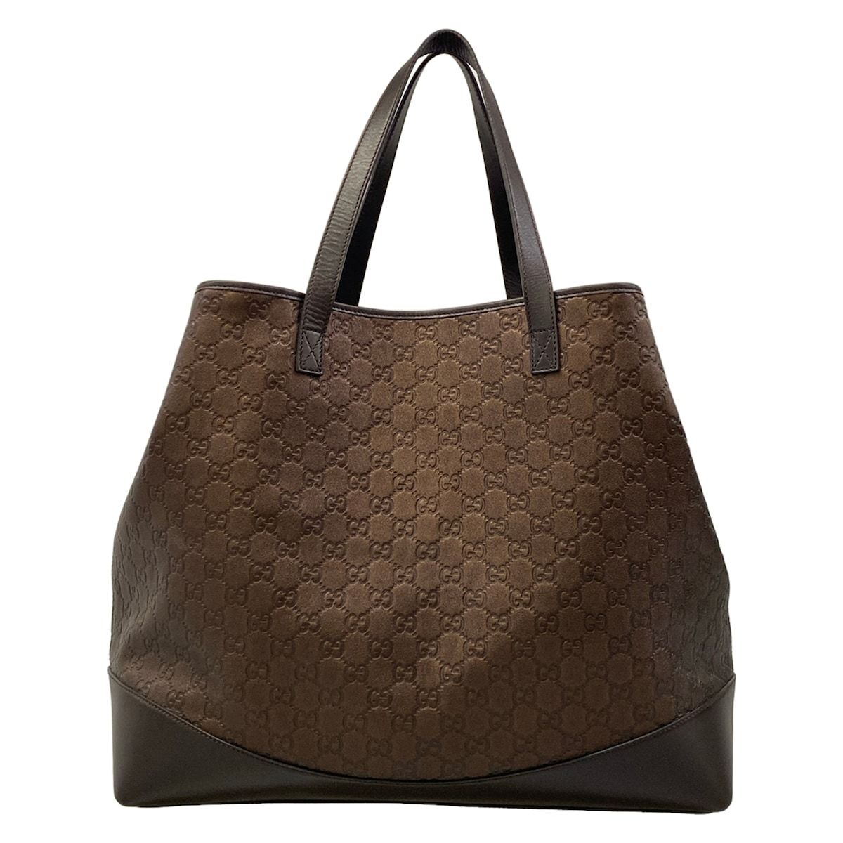 Gucci Tote GG Pattern Guccissima Line Dark Brown Leather