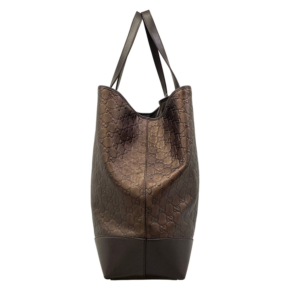 Gucci Tote GG Pattern Guccissima Line Dark Brown Leather — view 4