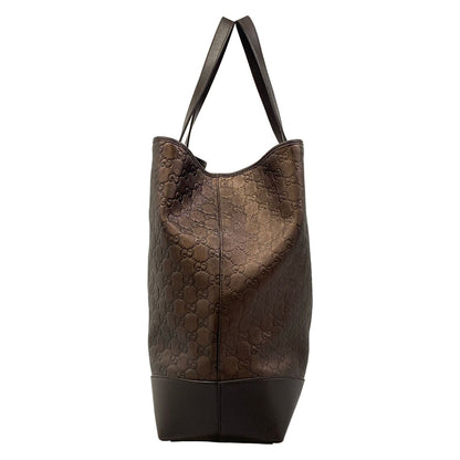 Gucci Tote GG Pattern Guccissima Line Dark Brown Leather — view 2