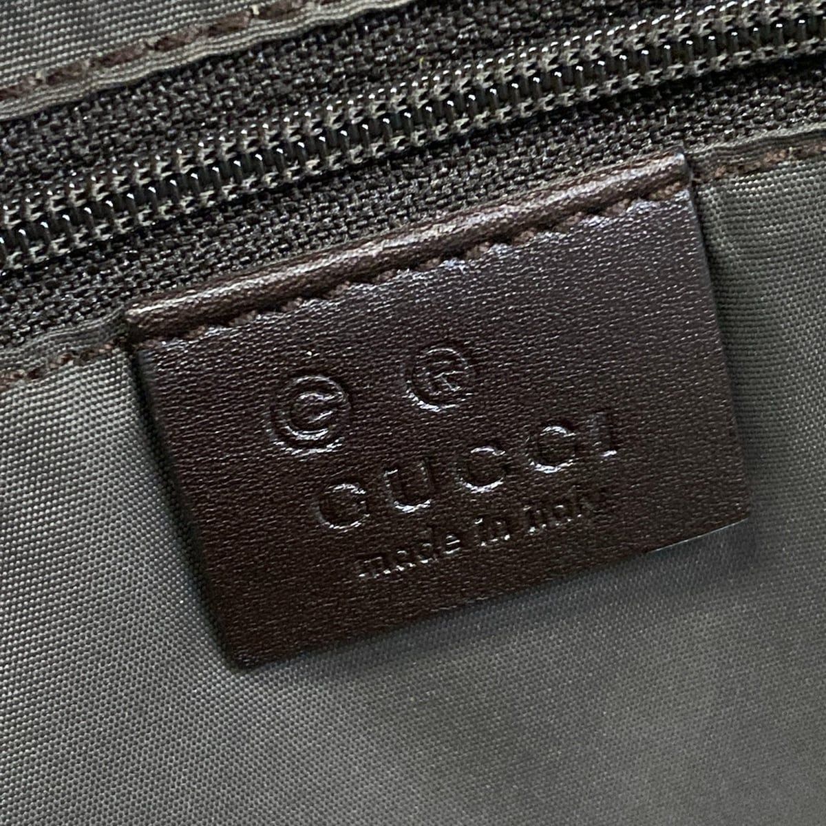 Gucci Tote GG Pattern Guccissima Line Dark Brown Leather — view 8