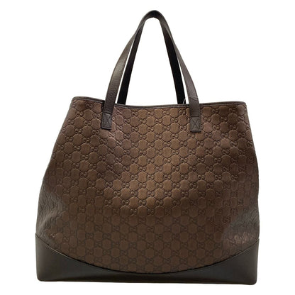 Gucci Tote GG Pattern Guccissima Line Dark Brown Leather — view 3