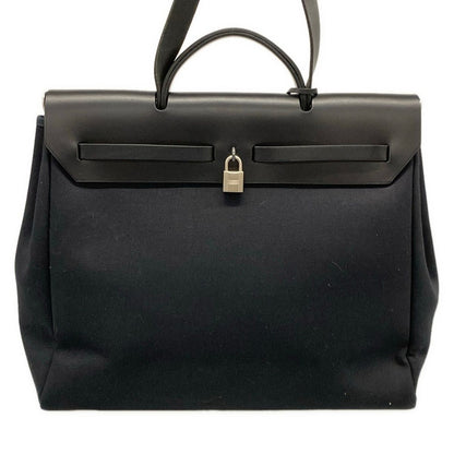 Hermes Handbag Herbag Black Silver Leather — view 3
