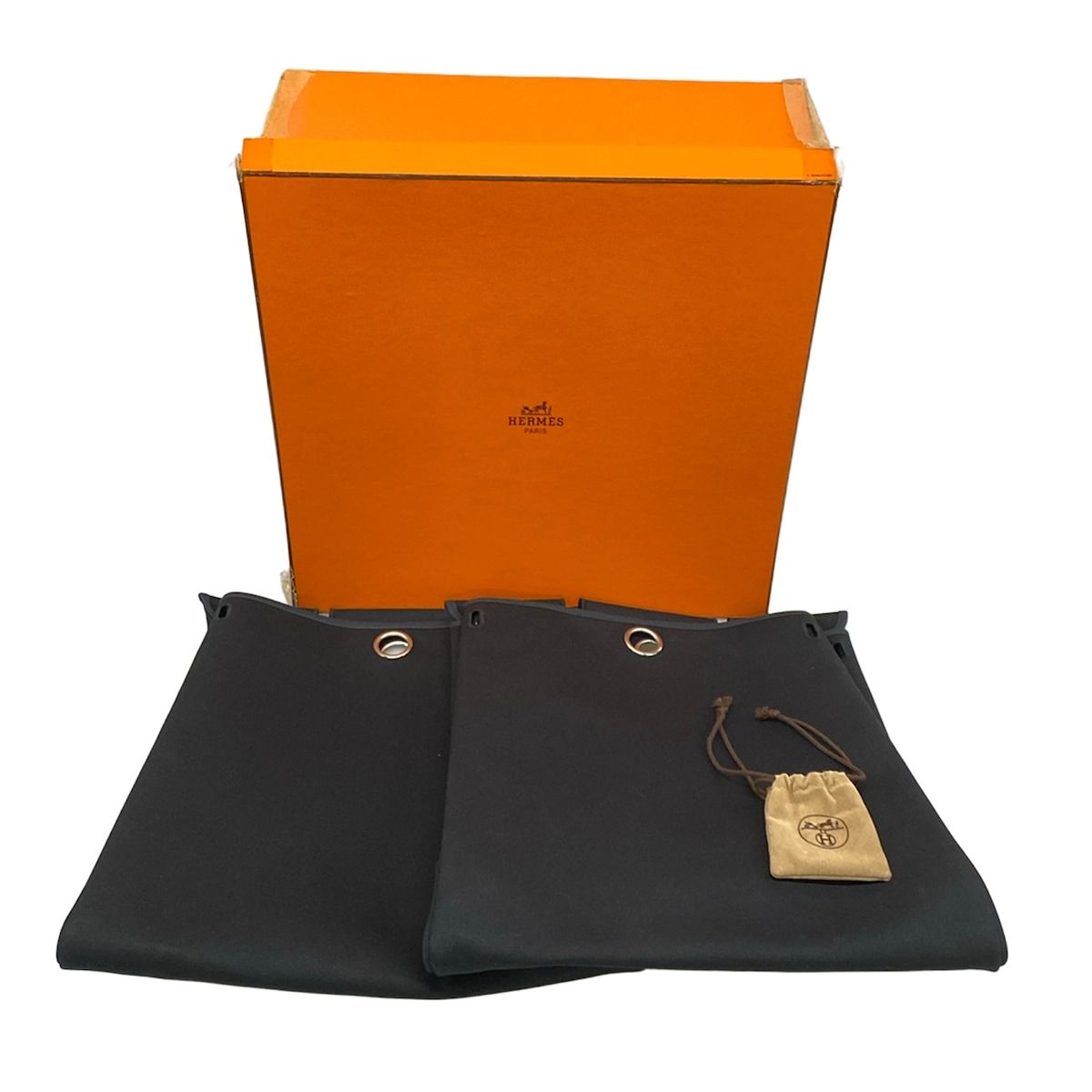 Hermes Handbag Herbag Black Silver Leather — view 8