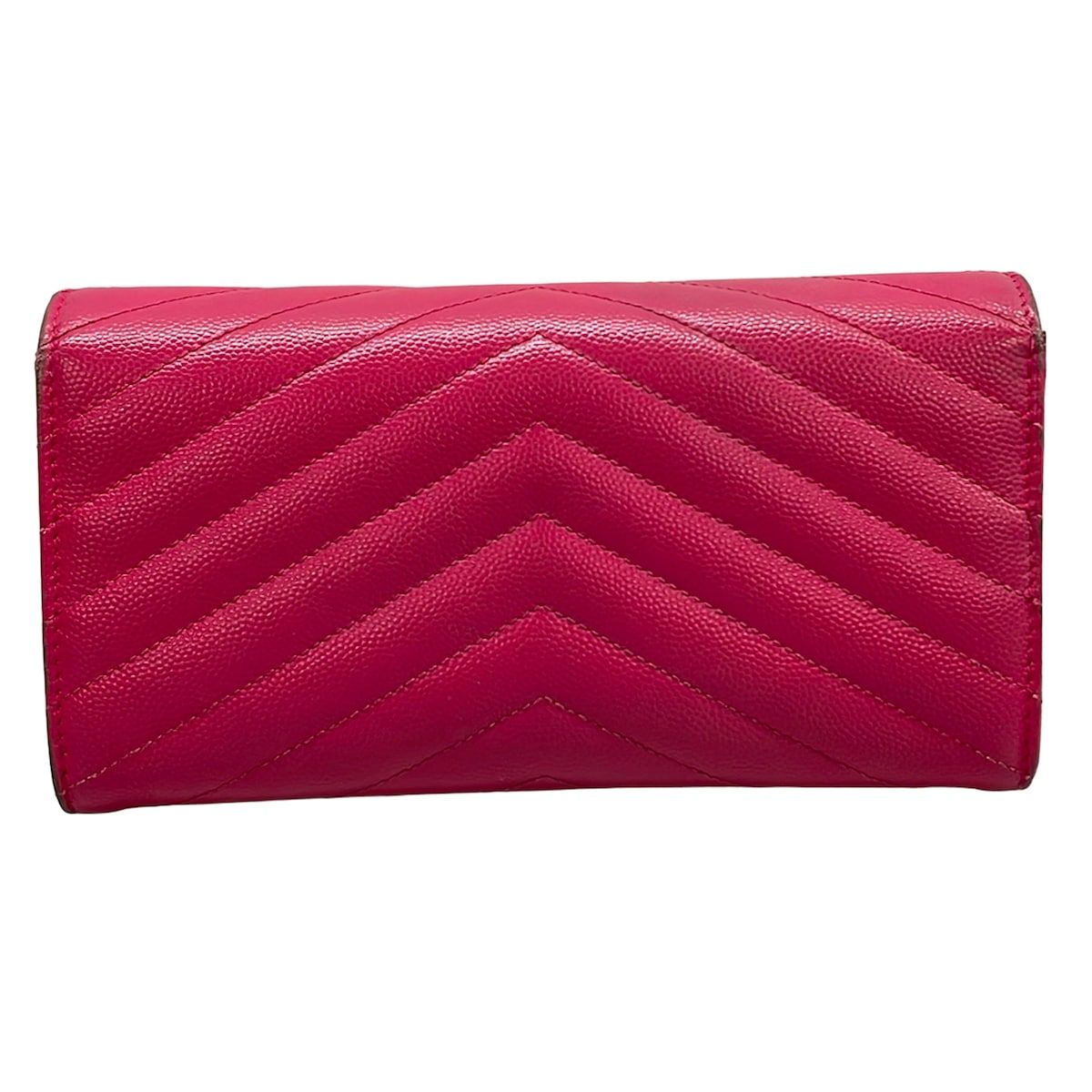 Saint Laurent Paris Wallet Monogram Large Flap Pink Zip Around Leather — view 2
