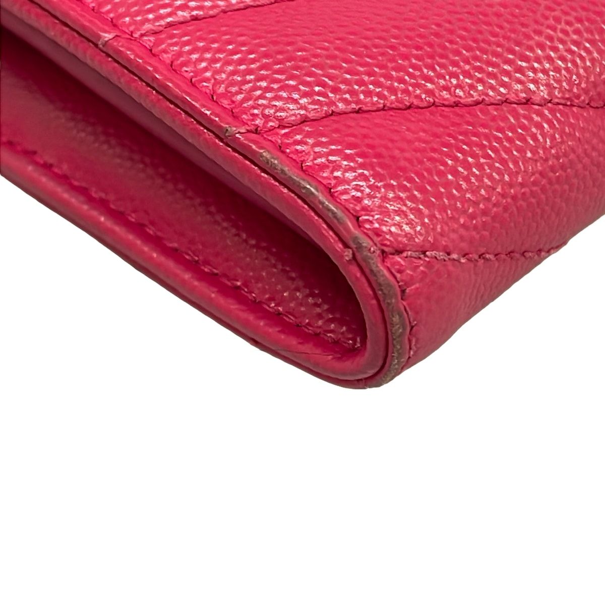 Saint Laurent Paris Wallet Monogram Large Flap Pink Zip Around Leather — view 8