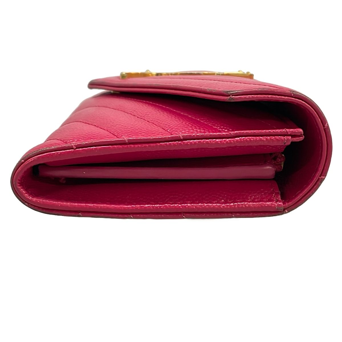 Saint Laurent Paris Wallet Monogram Large Flap Pink Zip Around Leather — view 9