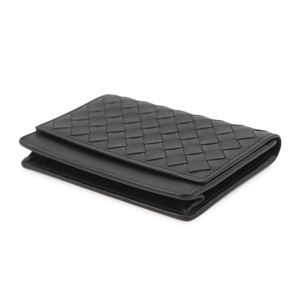 Bottega Veneta Card Case Intrecciato Leather Business Holder Black — view 2