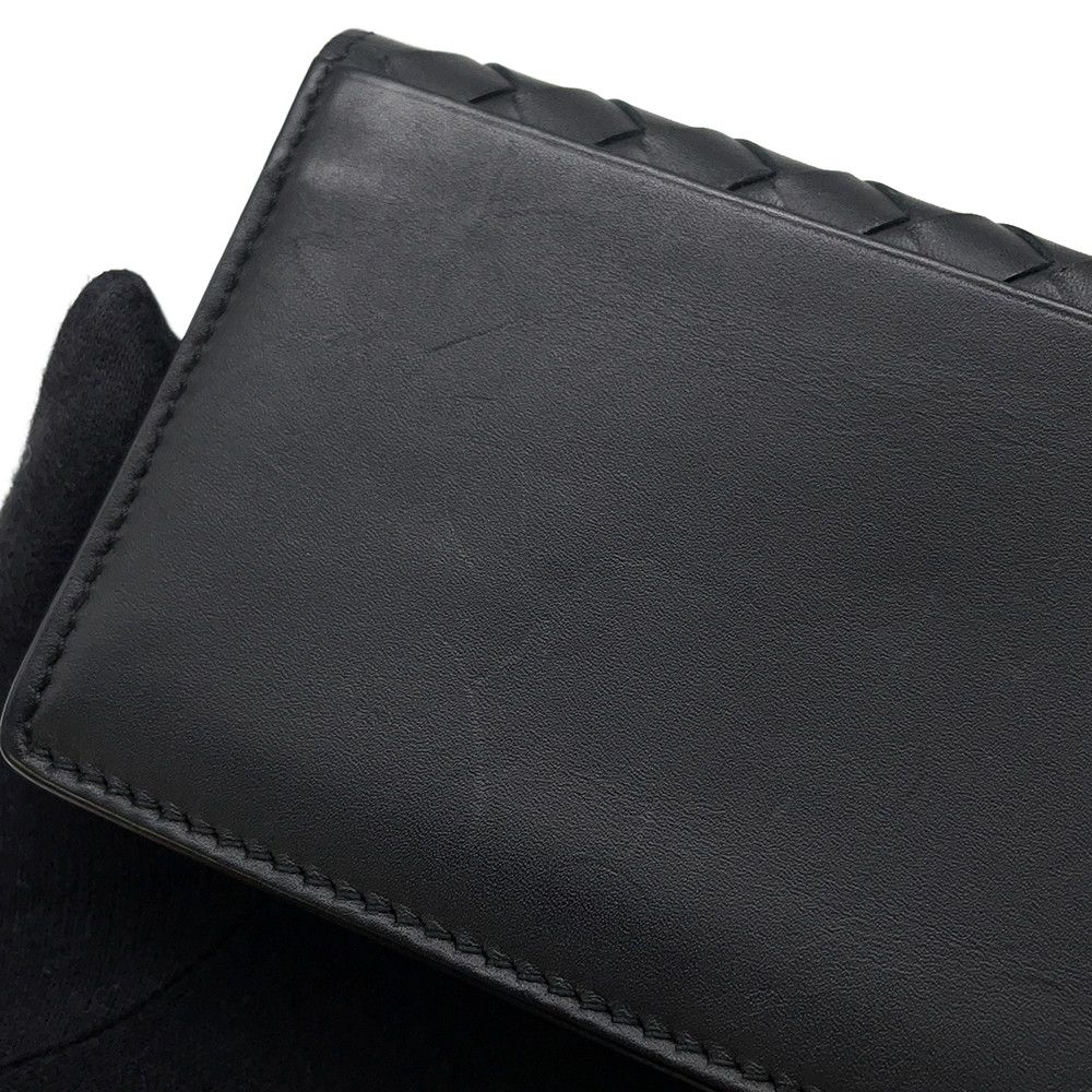 Bottega Veneta Card Case Intrecciato Leather Business Holder Black — view 6