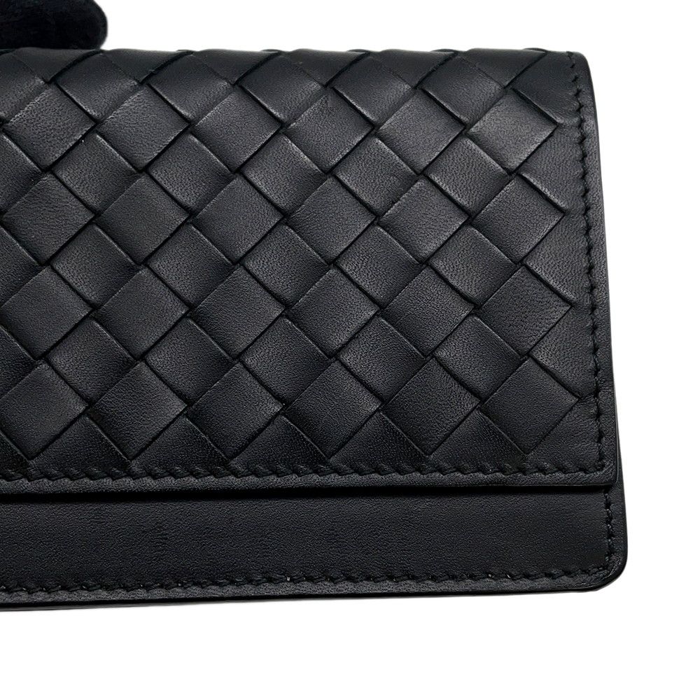 Bottega Veneta Card Case Intrecciato Leather Business Holder Black — view 8