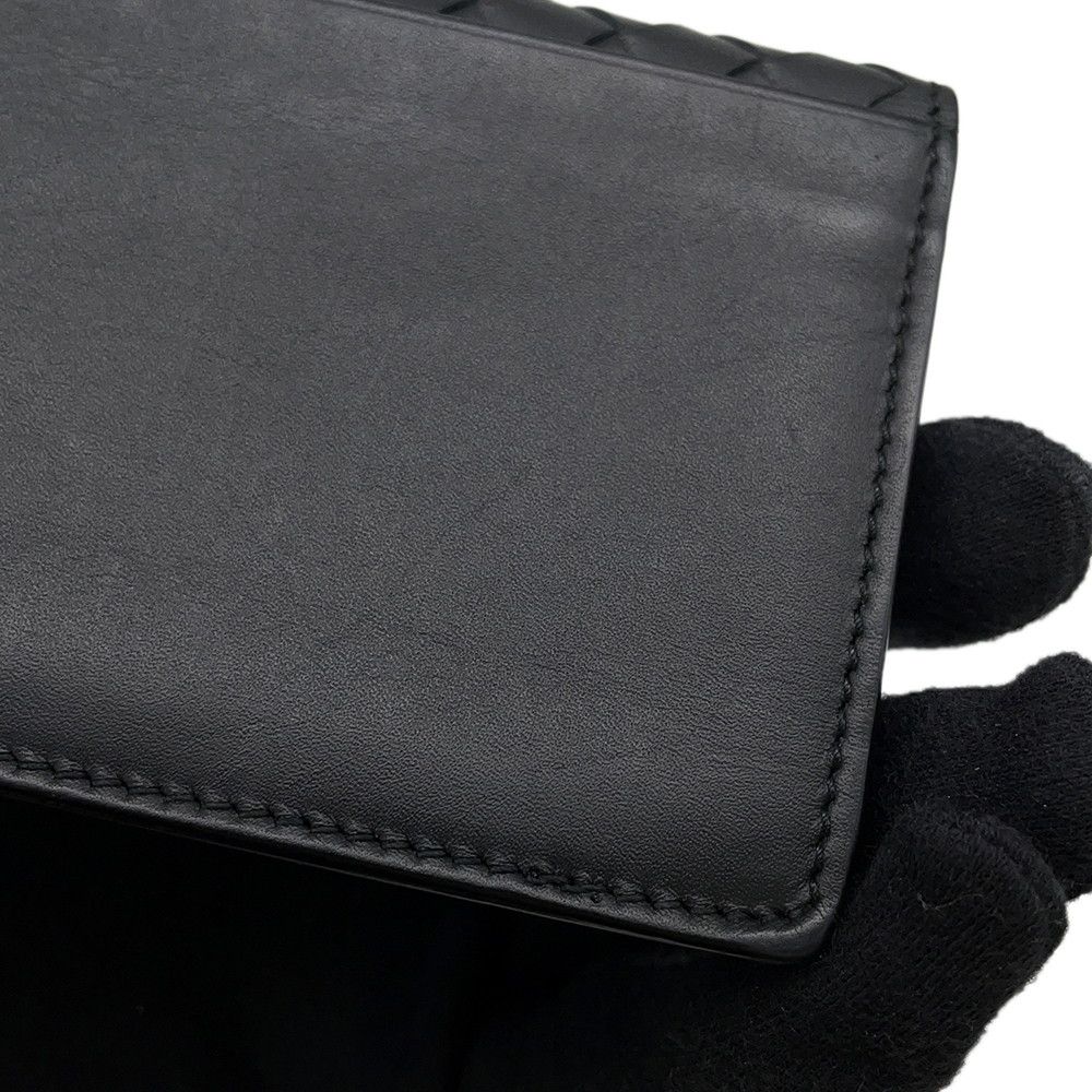 Bottega Veneta Card Case Intrecciato Leather Business Holder Black — view 7