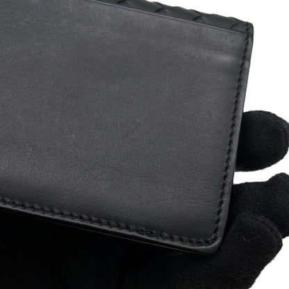 Bottega Veneta Card Case Intrecciato Leather Business Holder Black — view 7