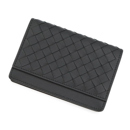 Bottega Veneta Card Case Intrecciato Leather Business Holder Black