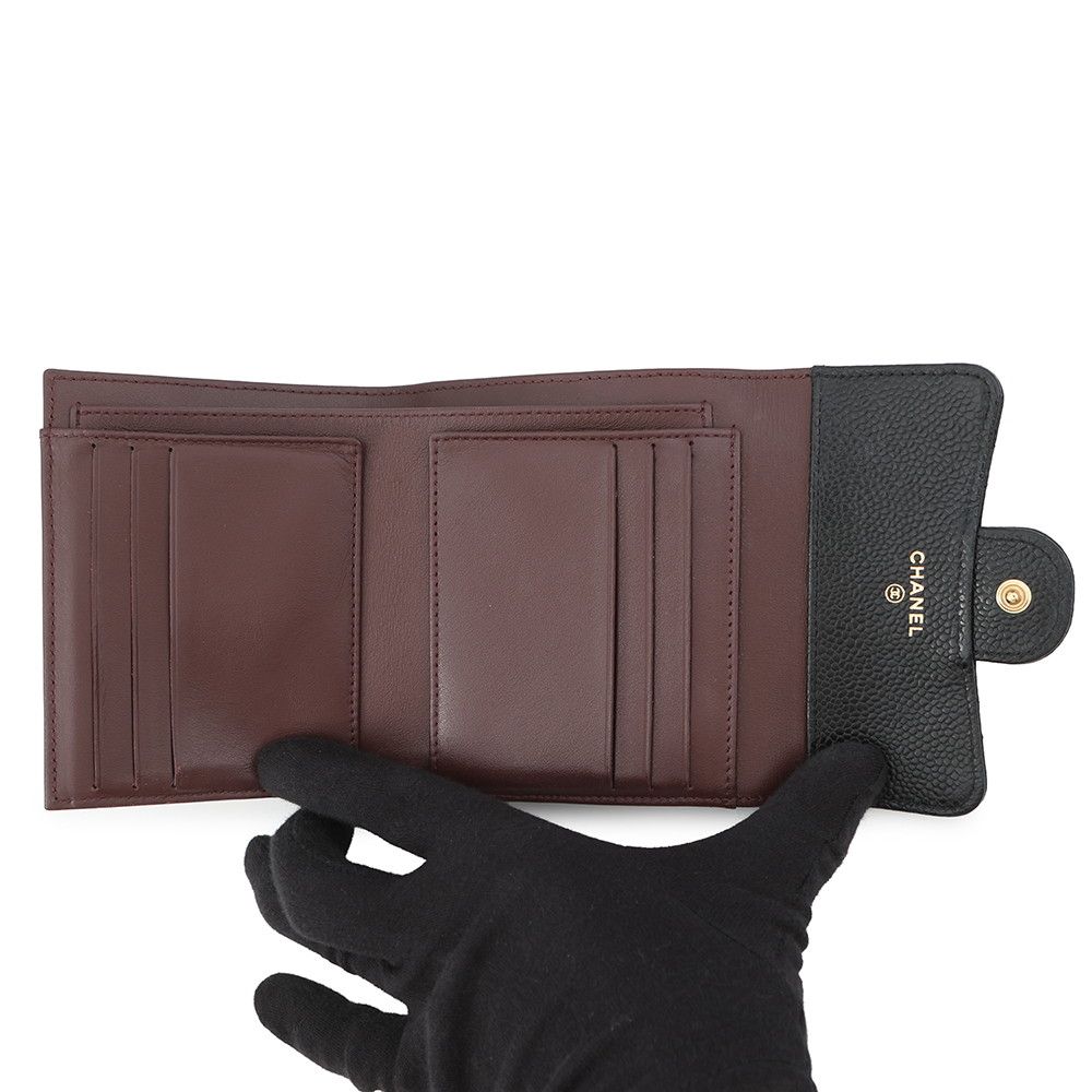 Chanel Trifold Wallet Classic Small Flap Lambskin Black — view 4