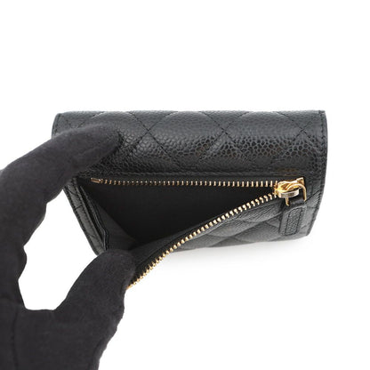 Chanel Trifold Wallet Classic Small Flap Lambskin Black — view 6