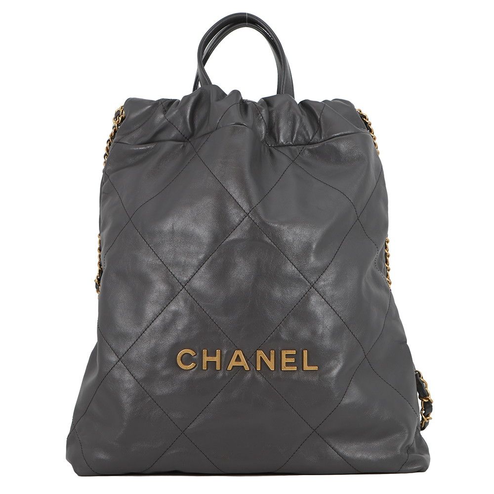 Chanel Backpack 22 Small Shiny Calfskin