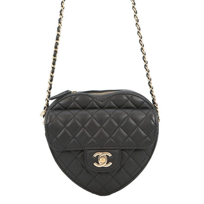 Chanel Chain Shoulder Bag Quilted Heart