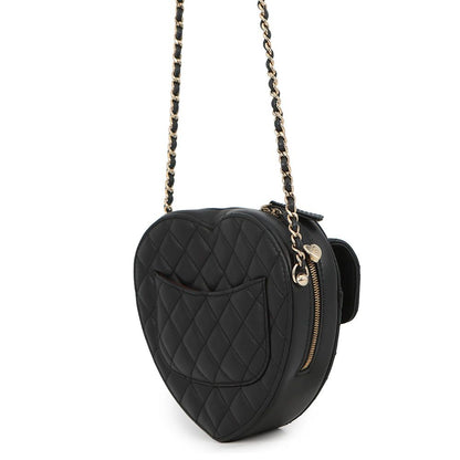Chanel Chain Shoulder Bag Quilted Heart — view 2