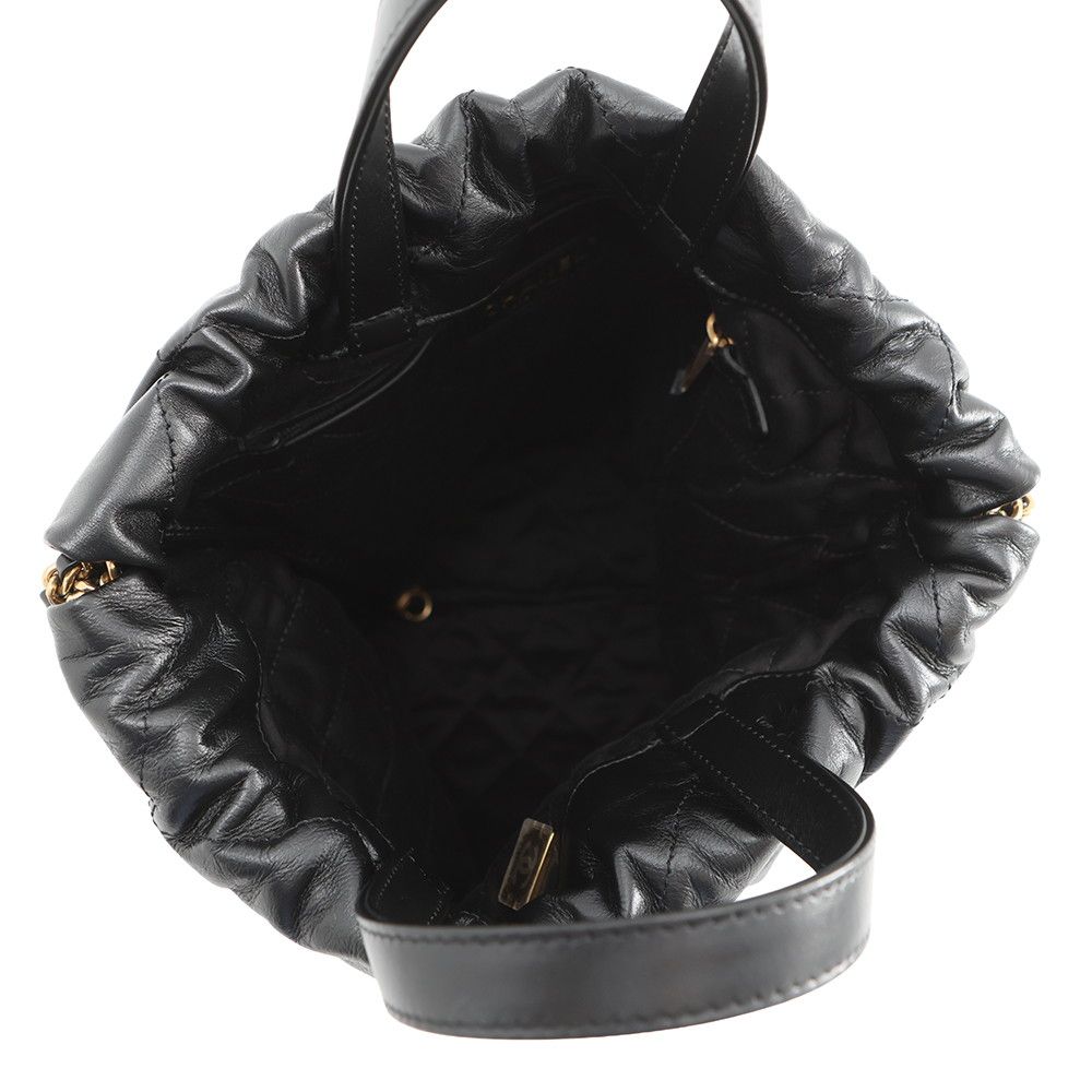 Chanel Backpack 22 Small Shiny Calfskin Black — view 5
