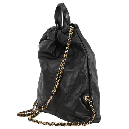 Chanel Backpack 22 Small Shiny Calfskin Black — view 2