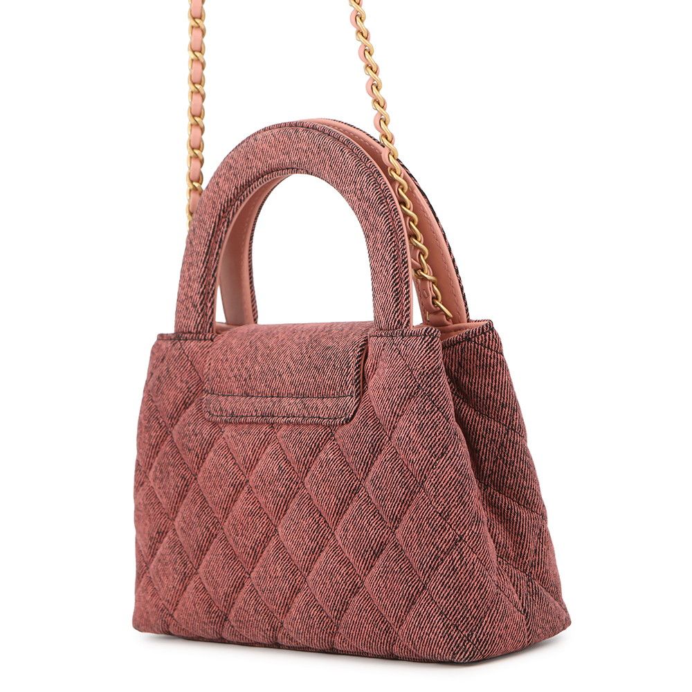 Chanel Handbag Quilted CC Logo Mini Shopping Bag Washed Denim 2-Way Black — view 2
