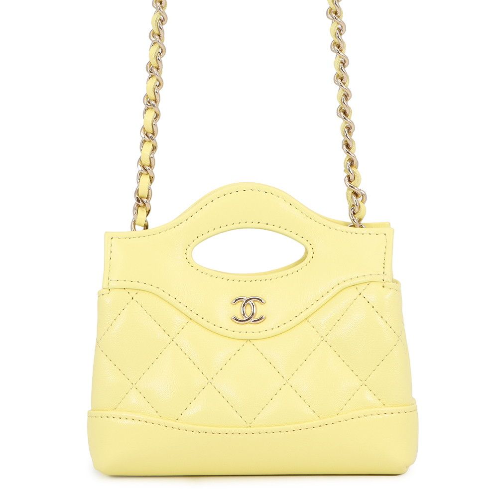 Chanel Chain Shoulder Bag CC Logo Quilted Lambskin Clutch
