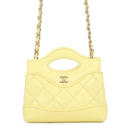 Chanel Chain Shoulder Bag CC Logo Quilted Lambskin Clutch