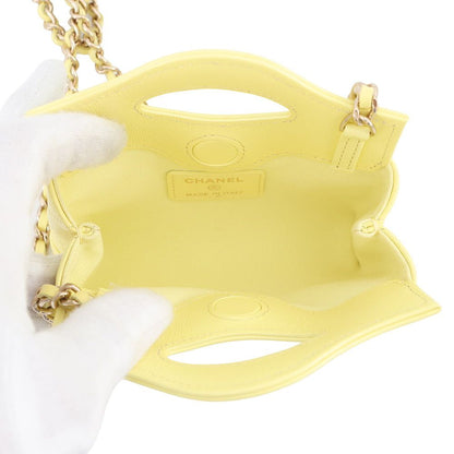 Chanel Chain Shoulder Bag CC Logo Quilted Lambskin Clutch — view 5